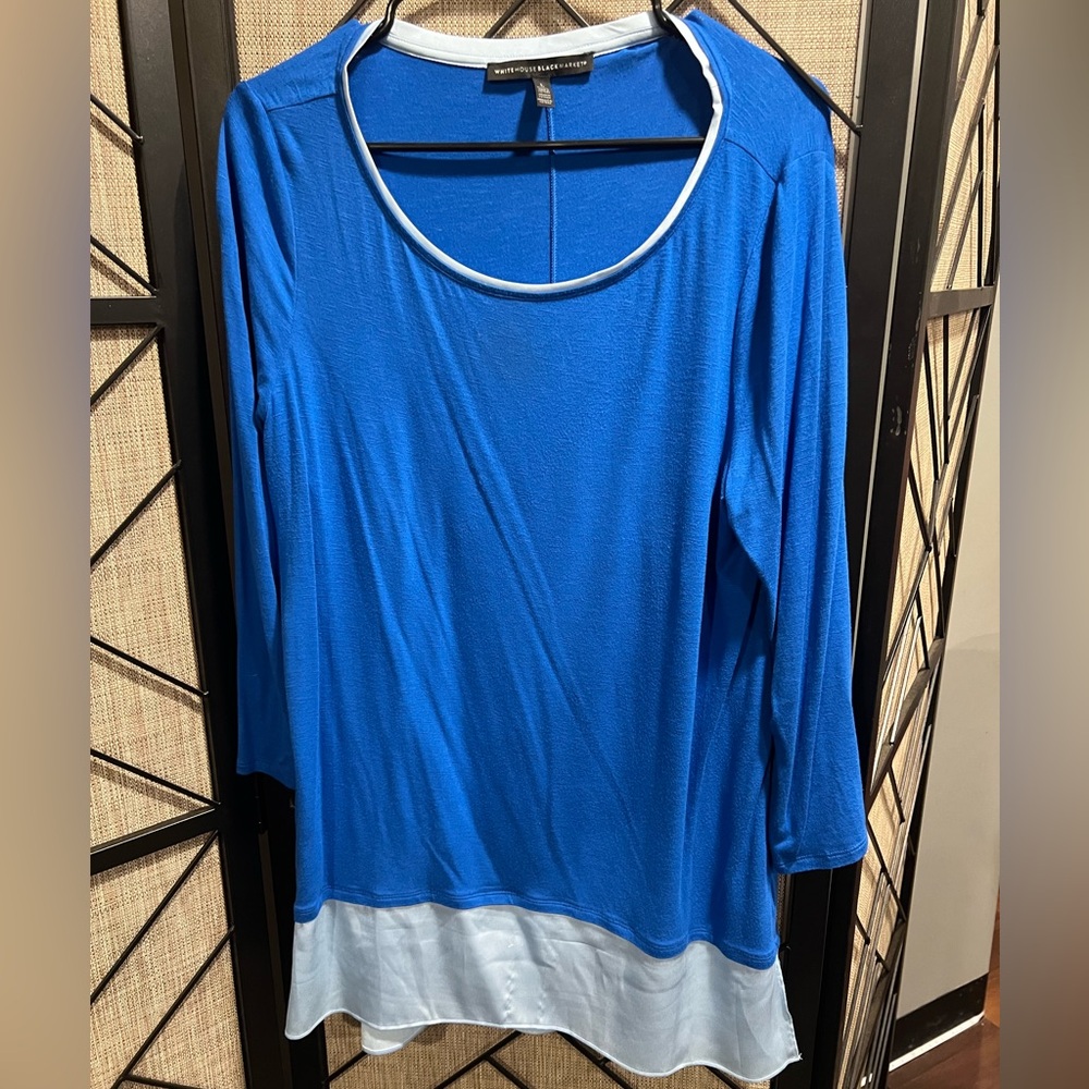 White House Black Market Royal Blue Long Sleeve Top
